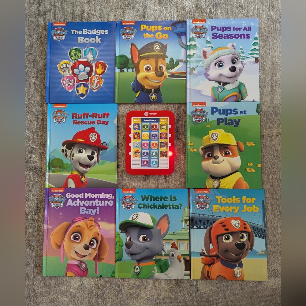 Paw Patrol Electronic Reader And 8 Book Reading Learning Set